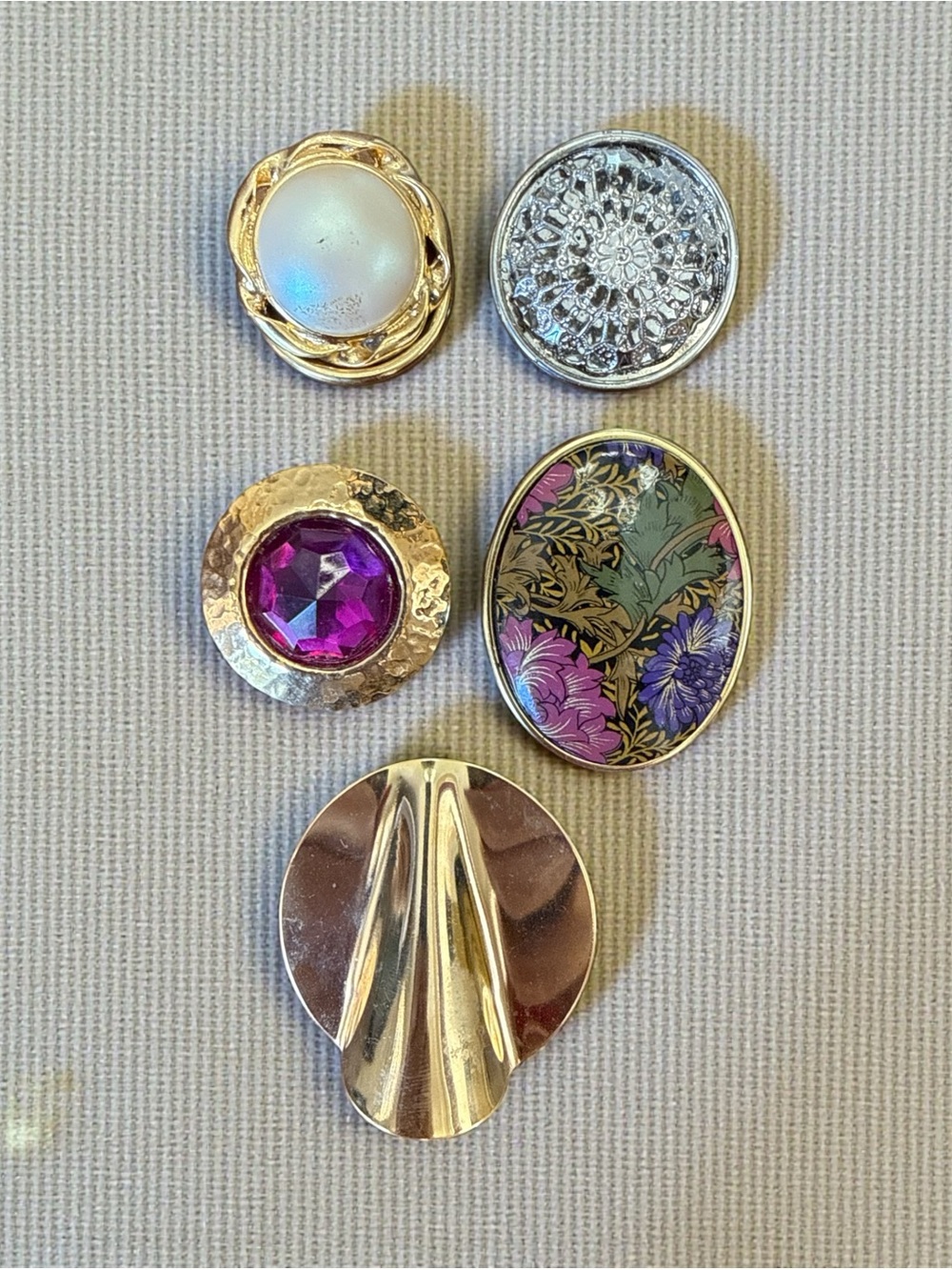 Lot of 5 Vintage Scarf Clips - Picture 4 of 5